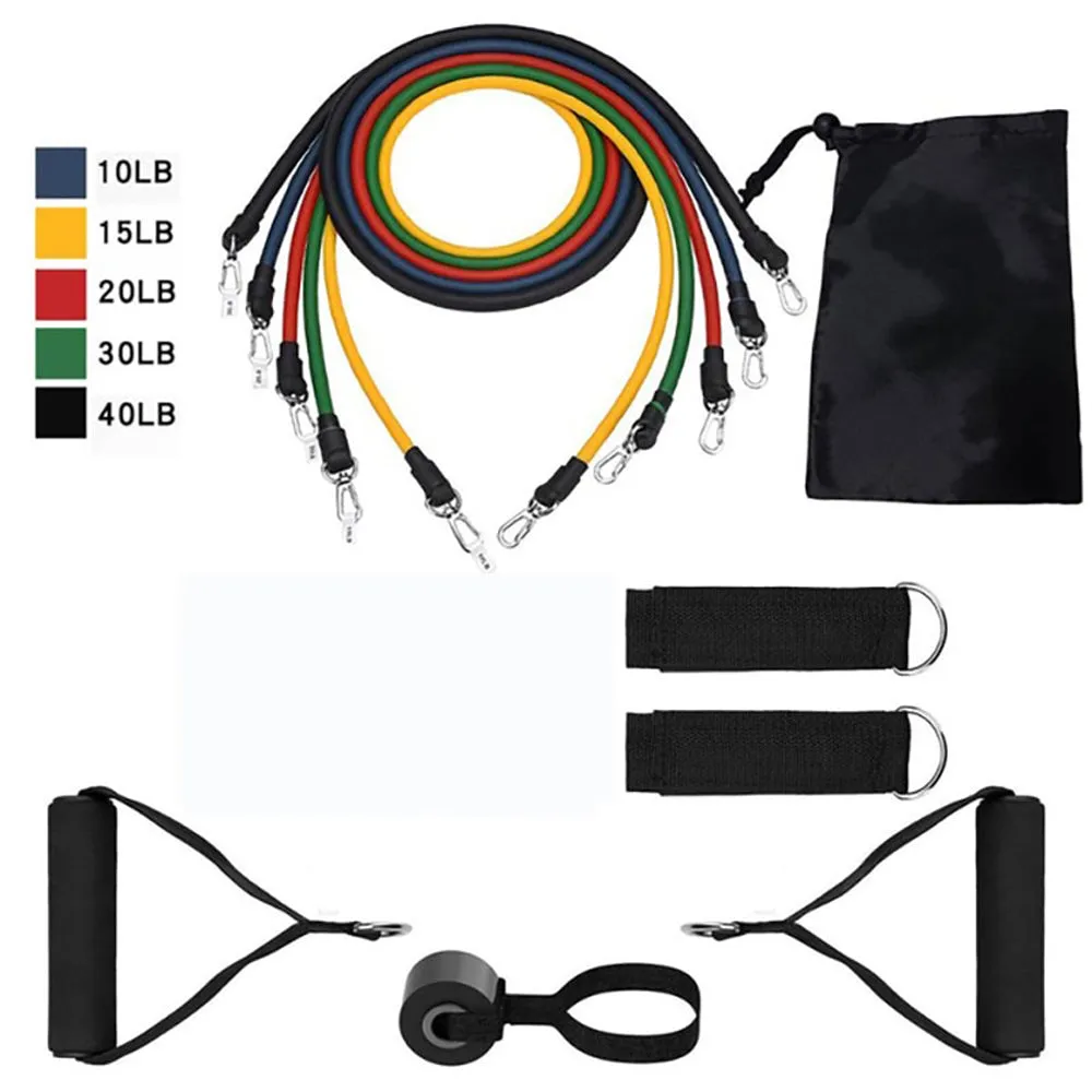 11pcs Yoga Pilates Resistance Band Set For Exercise