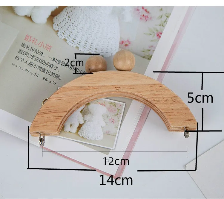 14cm Retro Purse Frame Wood Handle Purse Frame Come With Screws