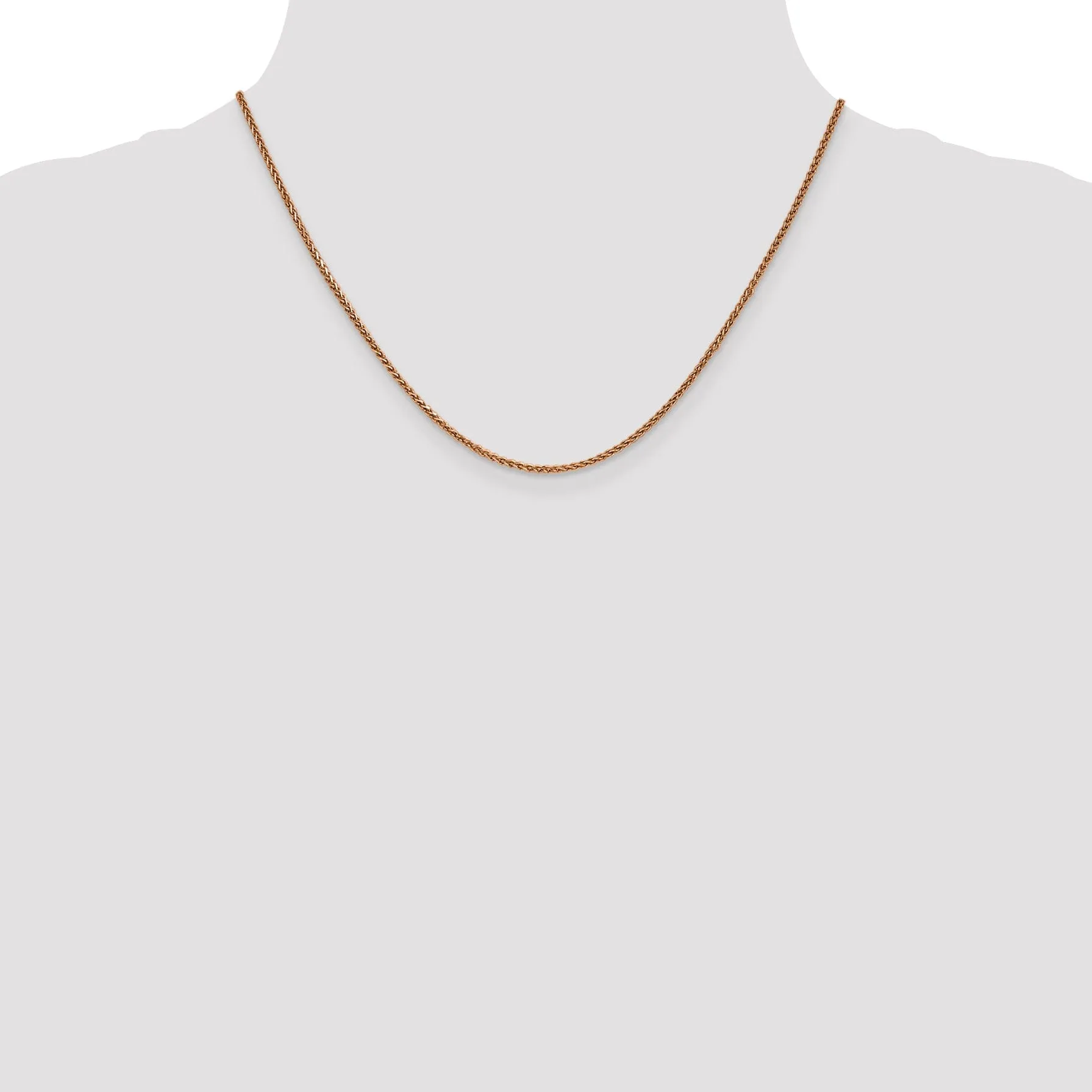 14k Rose Gold Polished 1.40mm D.C Spiga Chain