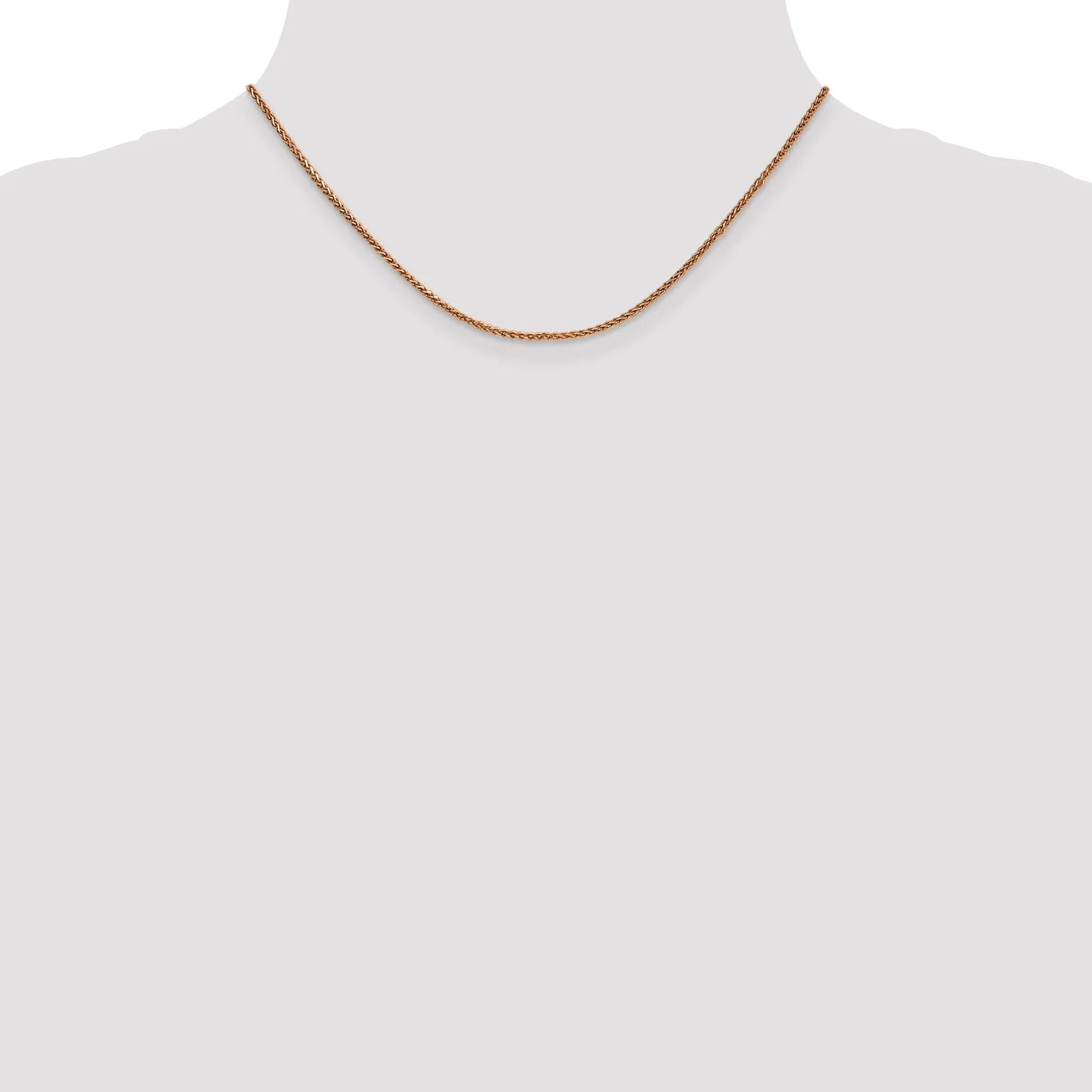 14k Rose Gold Polished 1.40mm D.C Spiga Chain