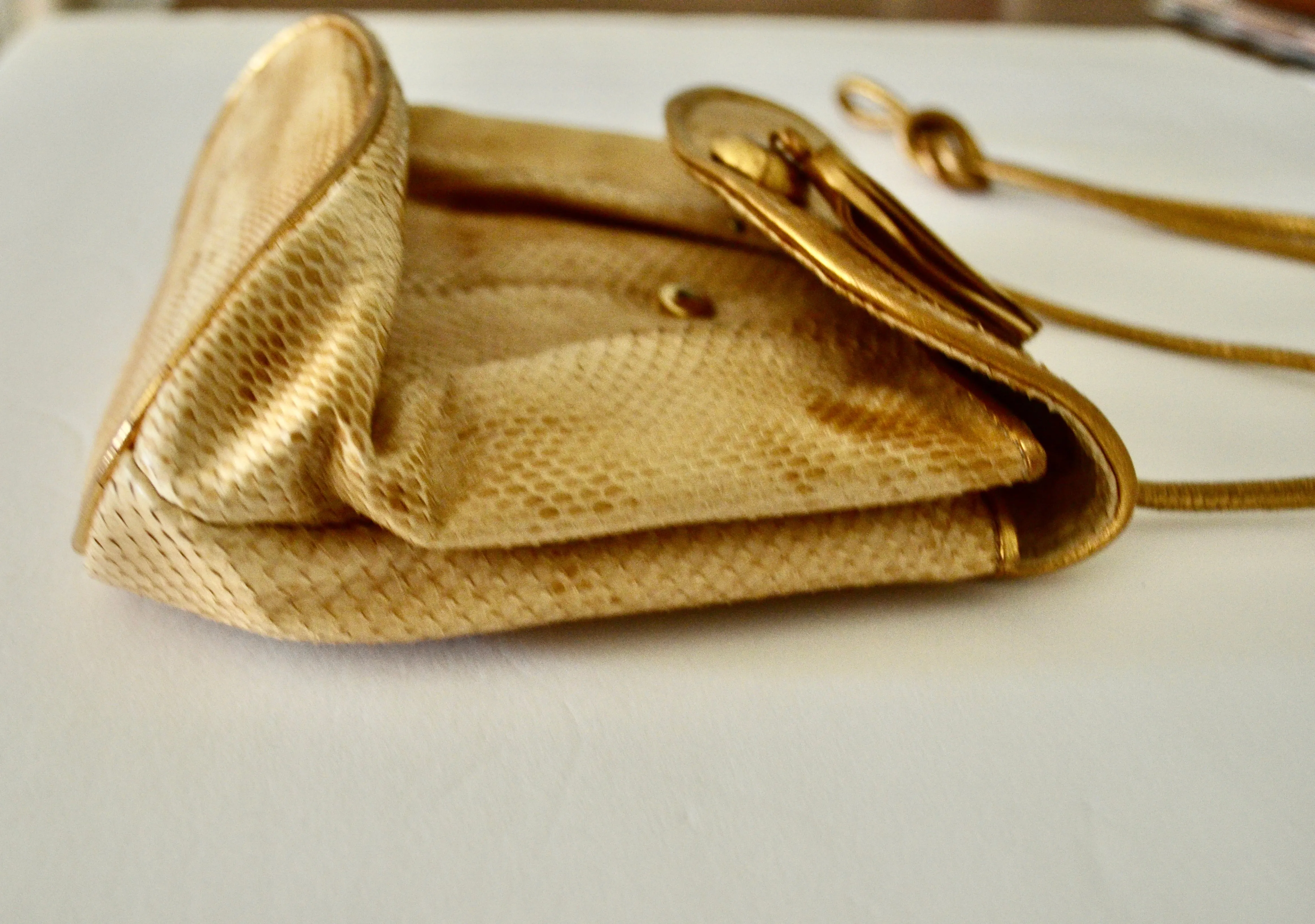 1970s Leather Snakeskin Beige Barbara Bolan Crossbody Handbag Tassel Small