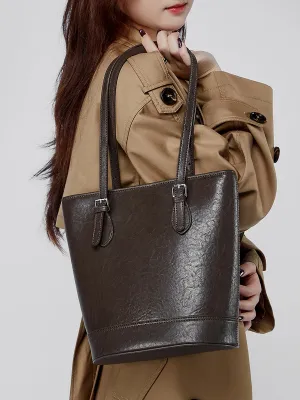 28.5CM Female Trendy Single Shoulder Underarm Large Capacity Bucket Bag 2915 coffee