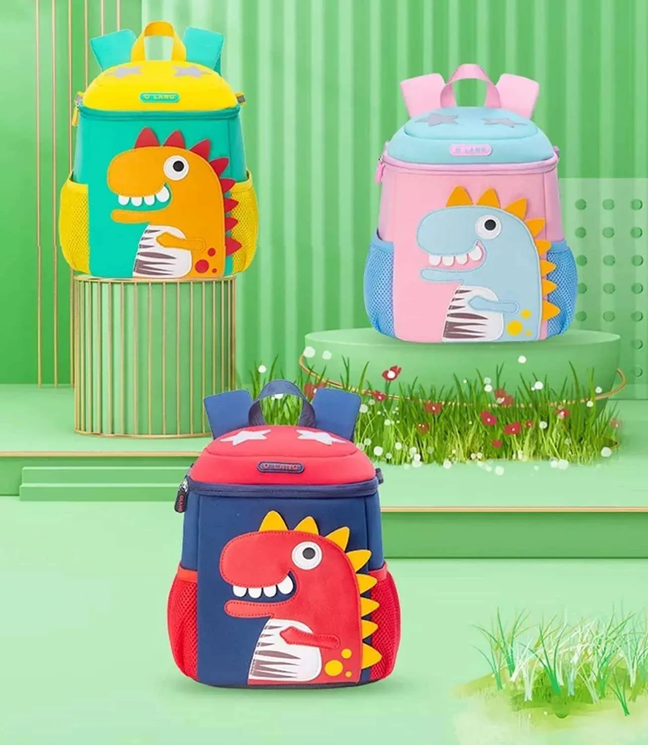 3D Dino Backpack For Kindergarten Kids