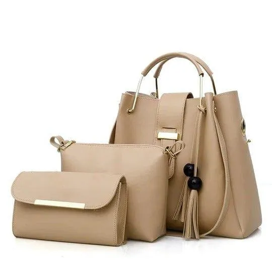 3pcs womens leather handbag