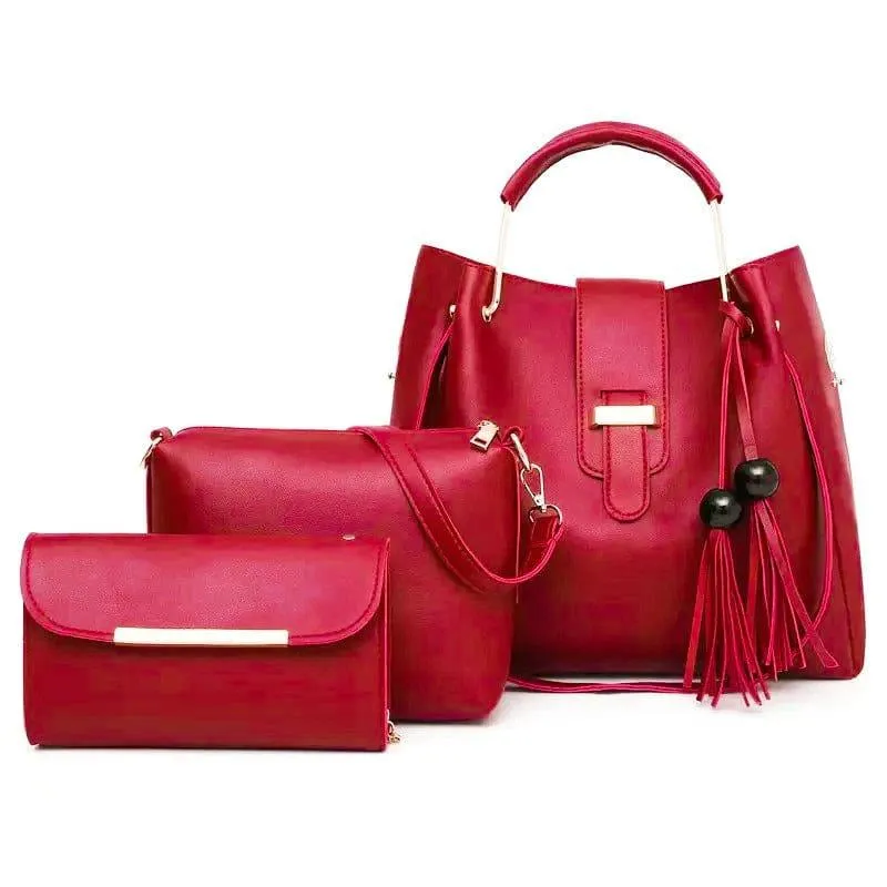 3pcs womens leather handbag