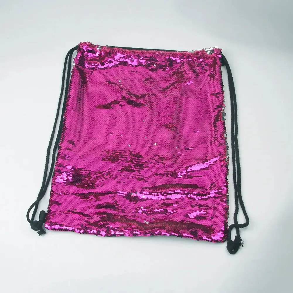 Aesthetic Sequined Drawstring Backpack