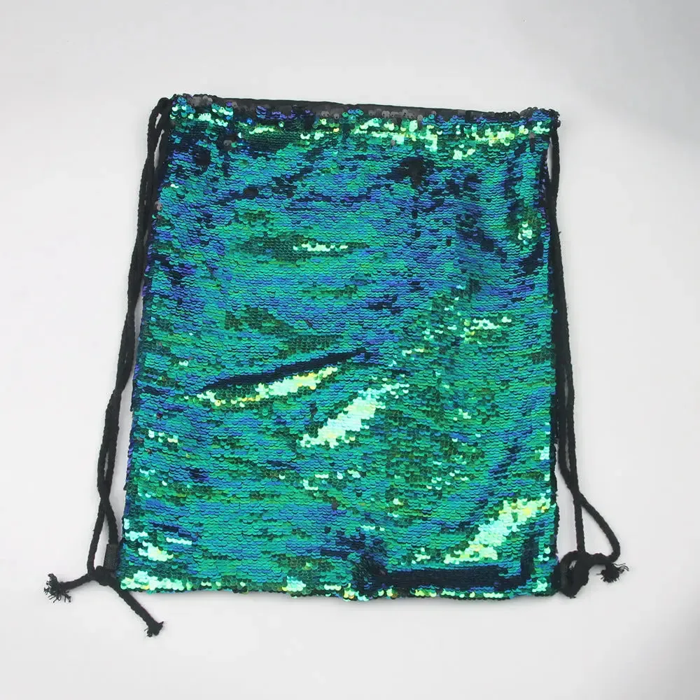 Aesthetic Sequined Drawstring Backpack