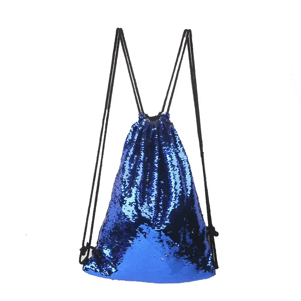 Aesthetic Sequined Drawstring Backpack