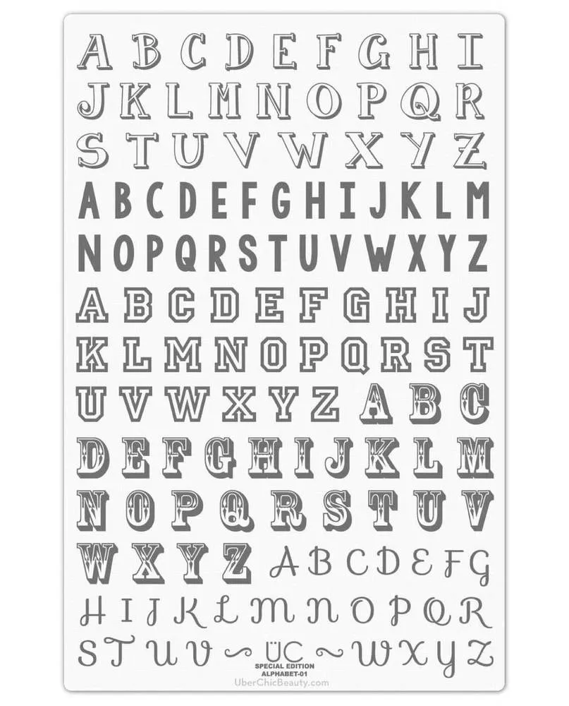 Alphabet - Special Edition Uber Chic Stamping Plate