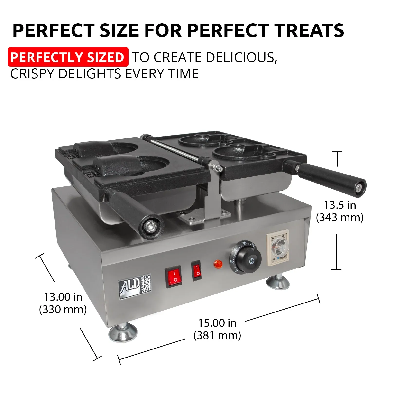 AP-196 Taiyaki Bear Waffle Maker | Electric Bear Shaped Waffle Machine | Stainless Steel | 2 Bear Head Waffle Cones