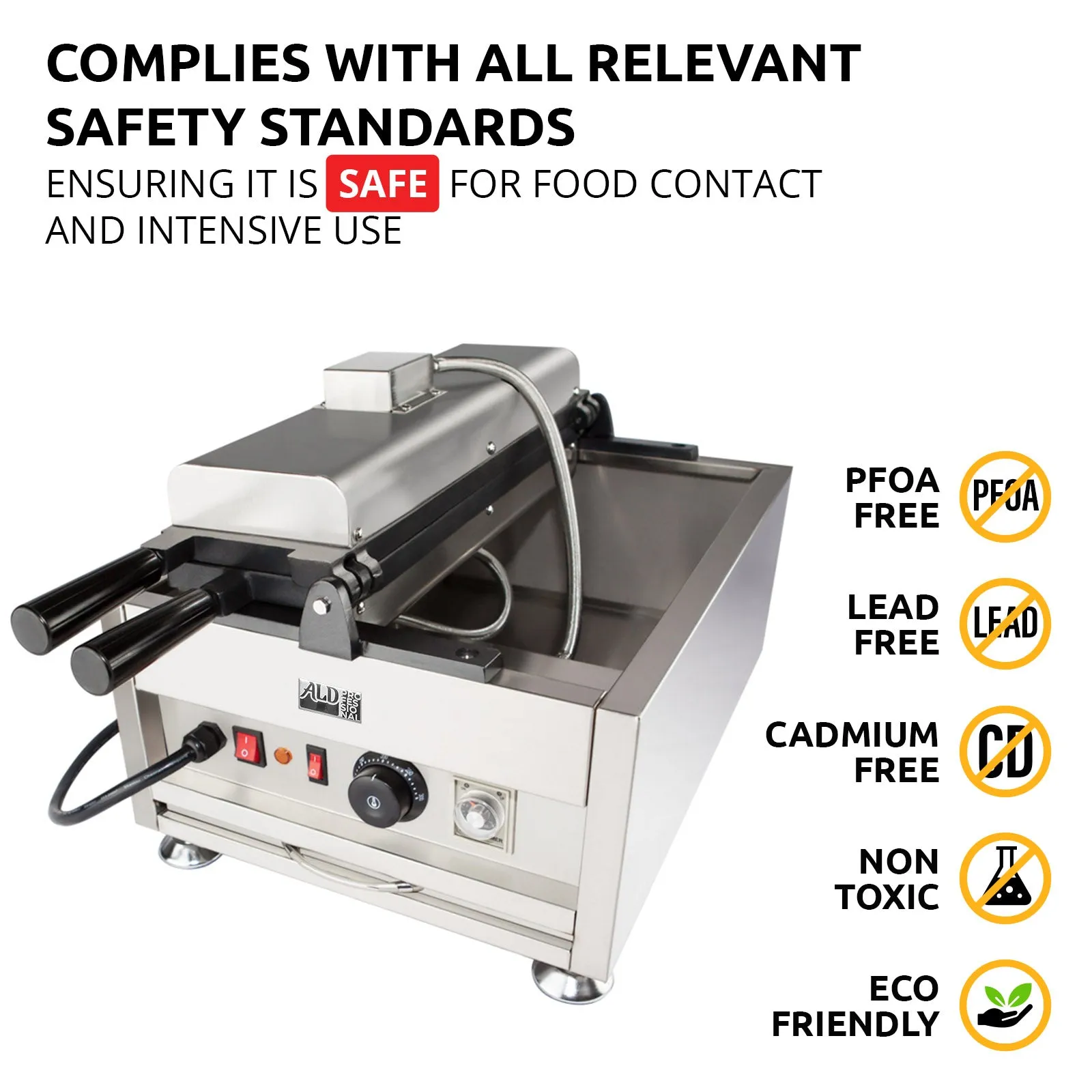 AP-209 Taiyaki Fish Waffle Maker | Fish Waffle Cone Iron | Commercial Taiyaki Machine | Stainless Steel | 5 Open-Mouth Fish Waffles