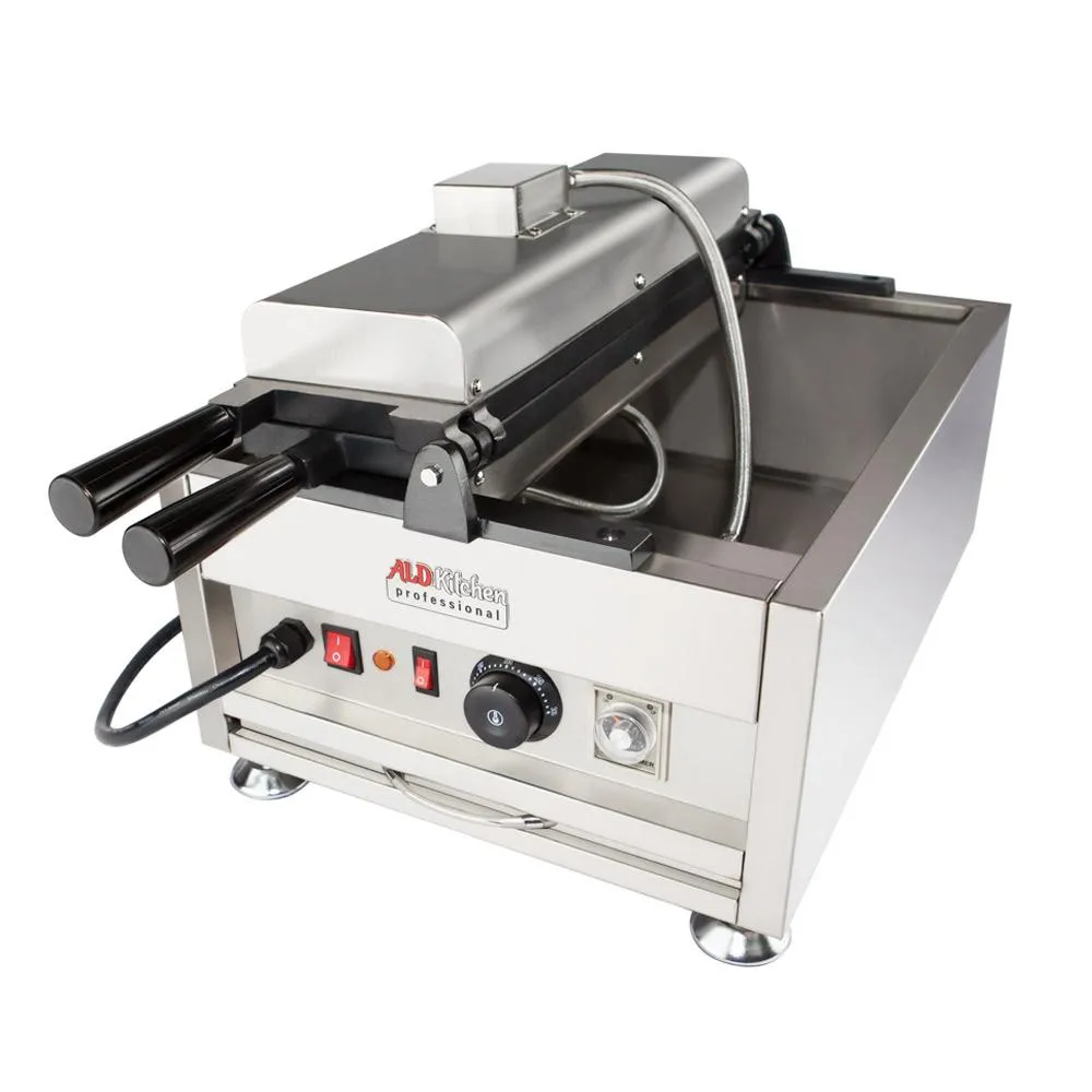 AP-209 Taiyaki Fish Waffle Maker | Fish Waffle Cone Iron | Commercial Taiyaki Machine | Stainless Steel | 5 Open-Mouth Fish Waffles