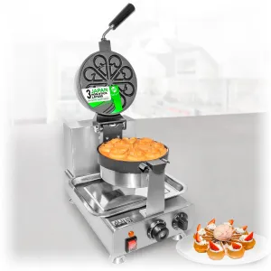 AP-593 Belgian Waffle Maker Thick | Rotating Waffle Maker | Flower Petals Shape Waffles | Electric Belgian Waffle Iron | Stainless Steel