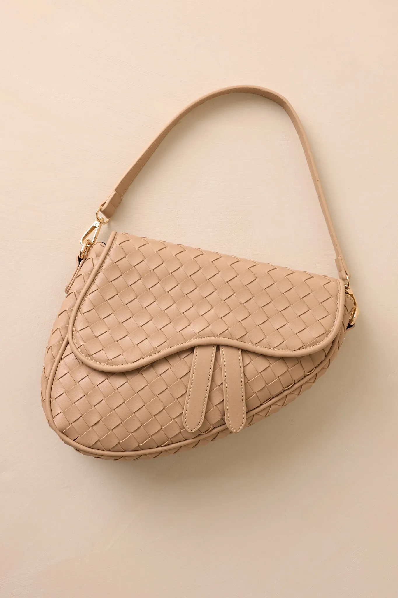 Around City Streets Woven Beige Saddlebag