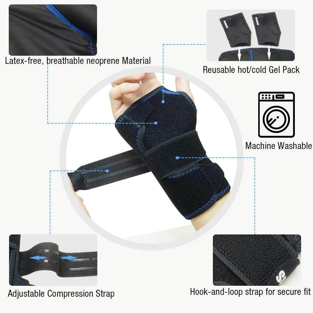 ARRIS Wrist Ice Pack Wrap - Hand Support Brace with Reusable Gel Pack/Hot Cold Therapy for Pain Relief