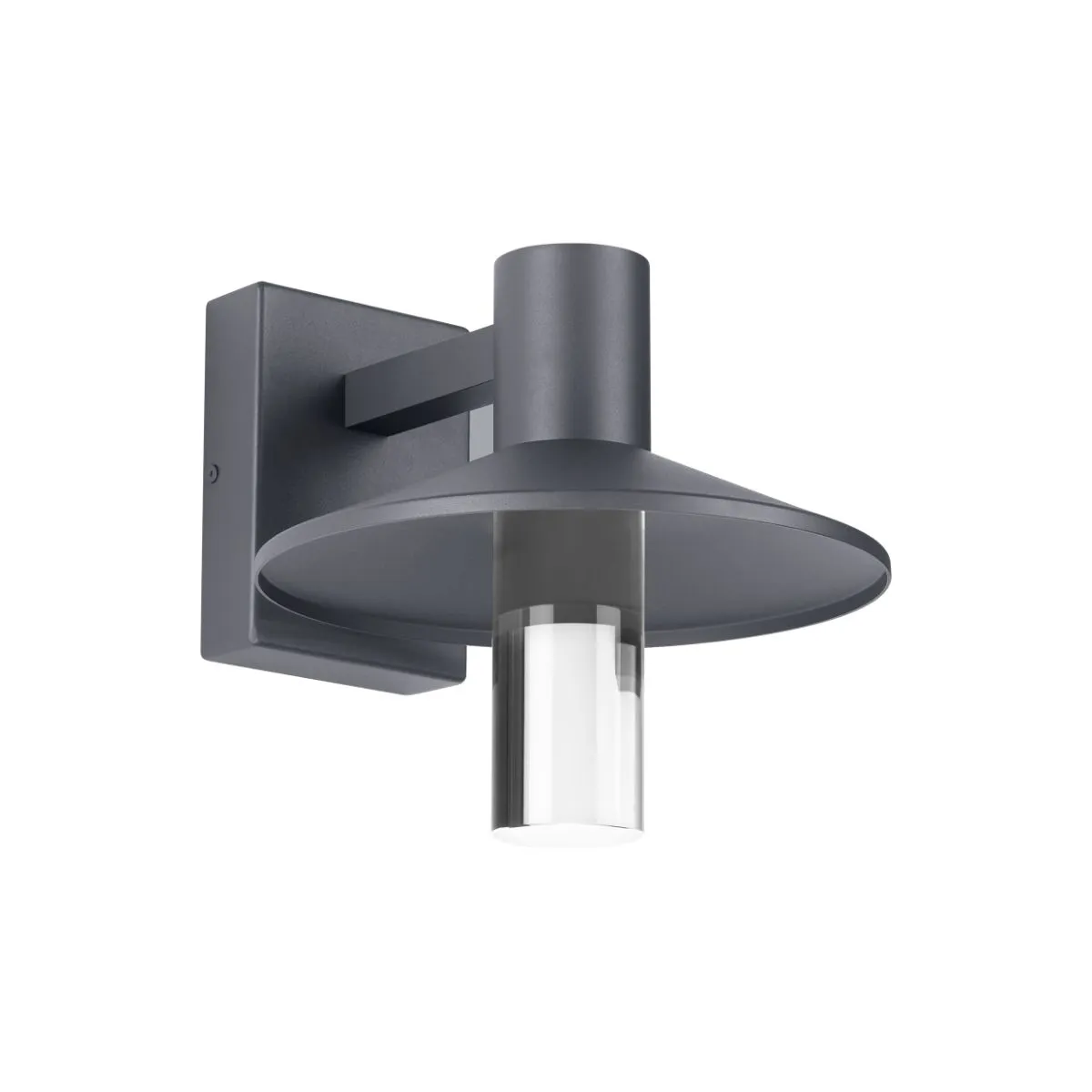 Ash 10 In. LED Lo-Output Outdoor Wall Sconce 529 Lumens 2700K Gray Finish Clear Cylinder