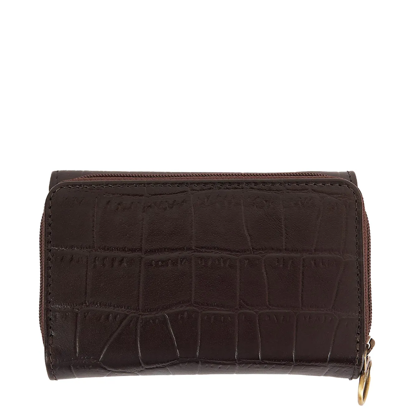 Barbour Faux Croc French Purse Classic Black Cherry