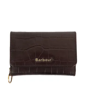 Barbour Faux Croc French Purse Classic Black Cherry