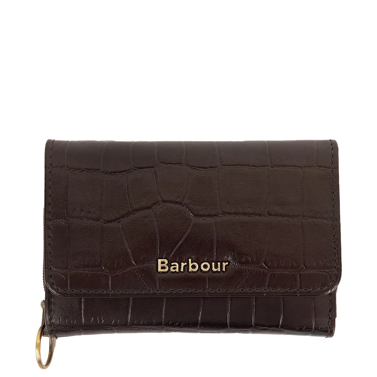 Barbour Faux Croc French Purse Classic Black Cherry