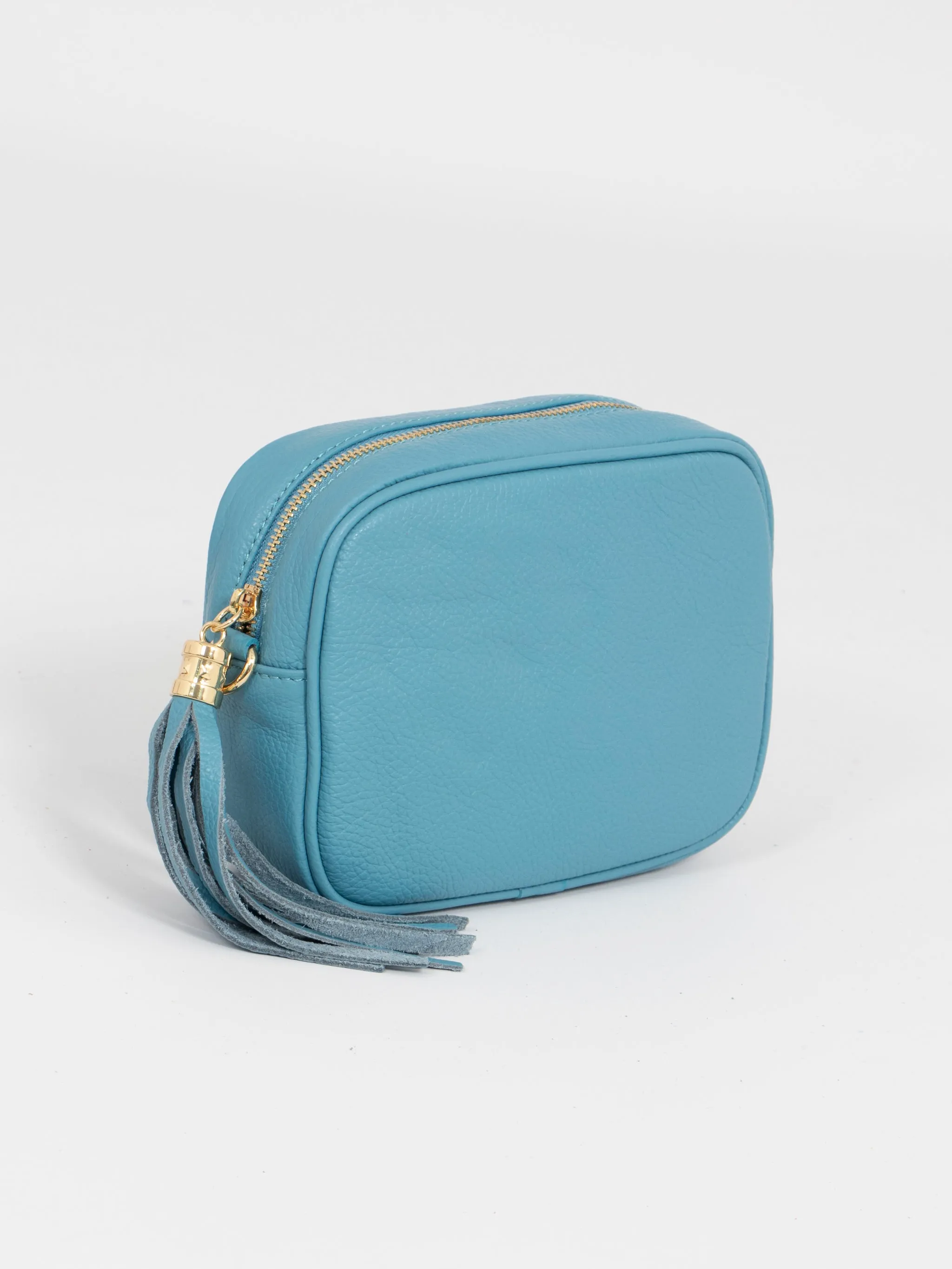 Beau - Italian Leather Crossbody Bag - Sky Blue, Pebbled