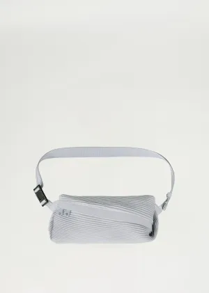 Bias Pleats Waist Bag — Light Gray