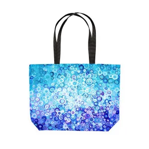 Blue Circles Canvas Tote