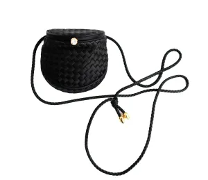 Bottega Veneta Mini Evening Bag in Intrecciato Black Satin