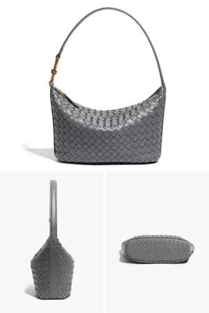 Braided Shoulder - Handbag In Grey