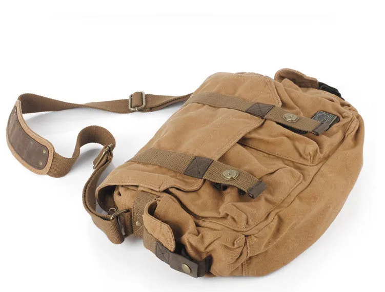 Brown Canvas Heavy Duty Over the Shoulder Bag - 12.5" Length