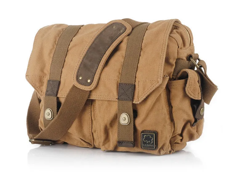 Brown Canvas Heavy Duty Over the Shoulder Bag - 12.5" Length