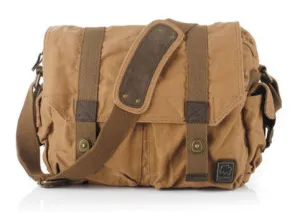 Brown Canvas Heavy Duty Over the Shoulder Bag - 12.5" Length