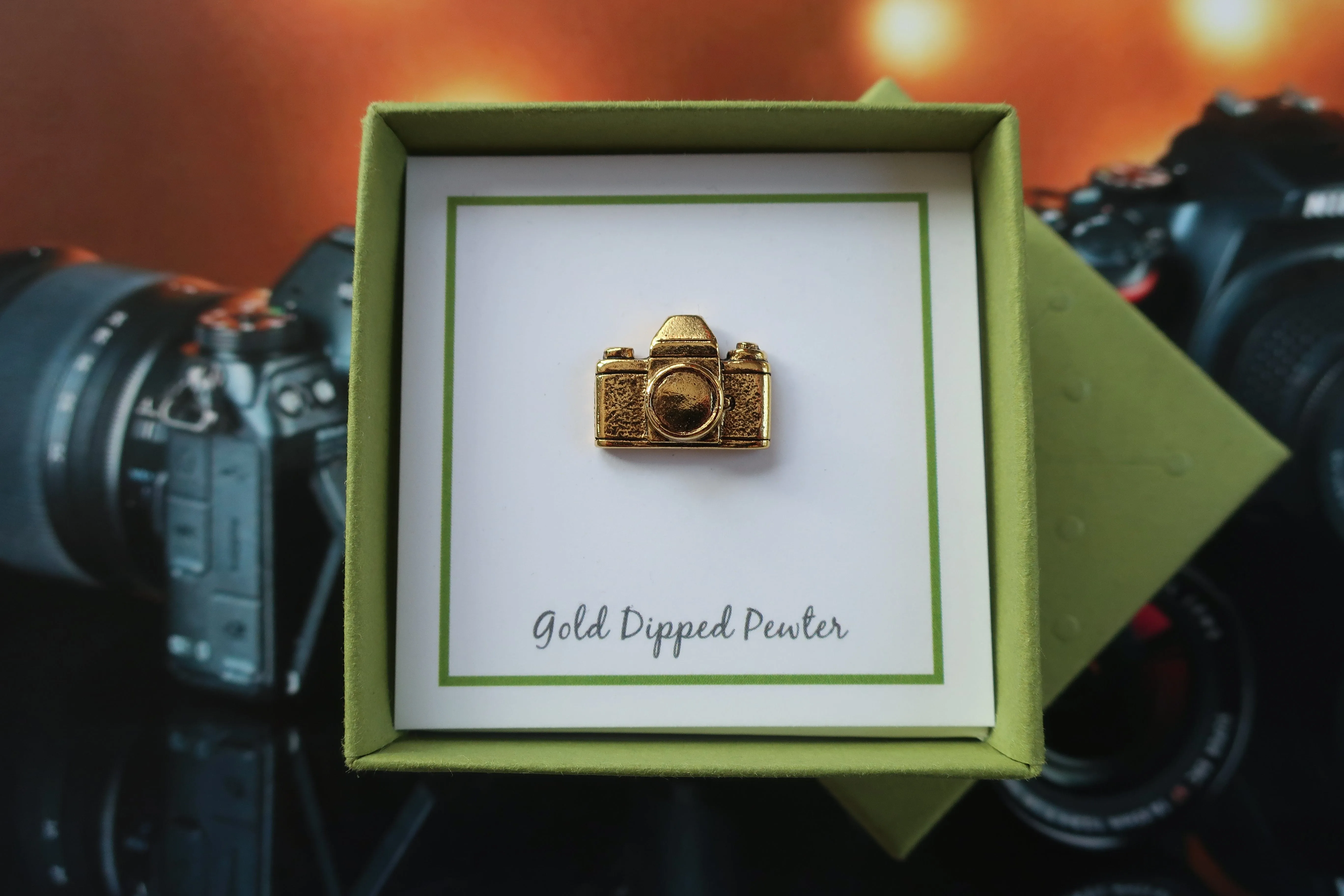 Camera Gold Lapel Pin