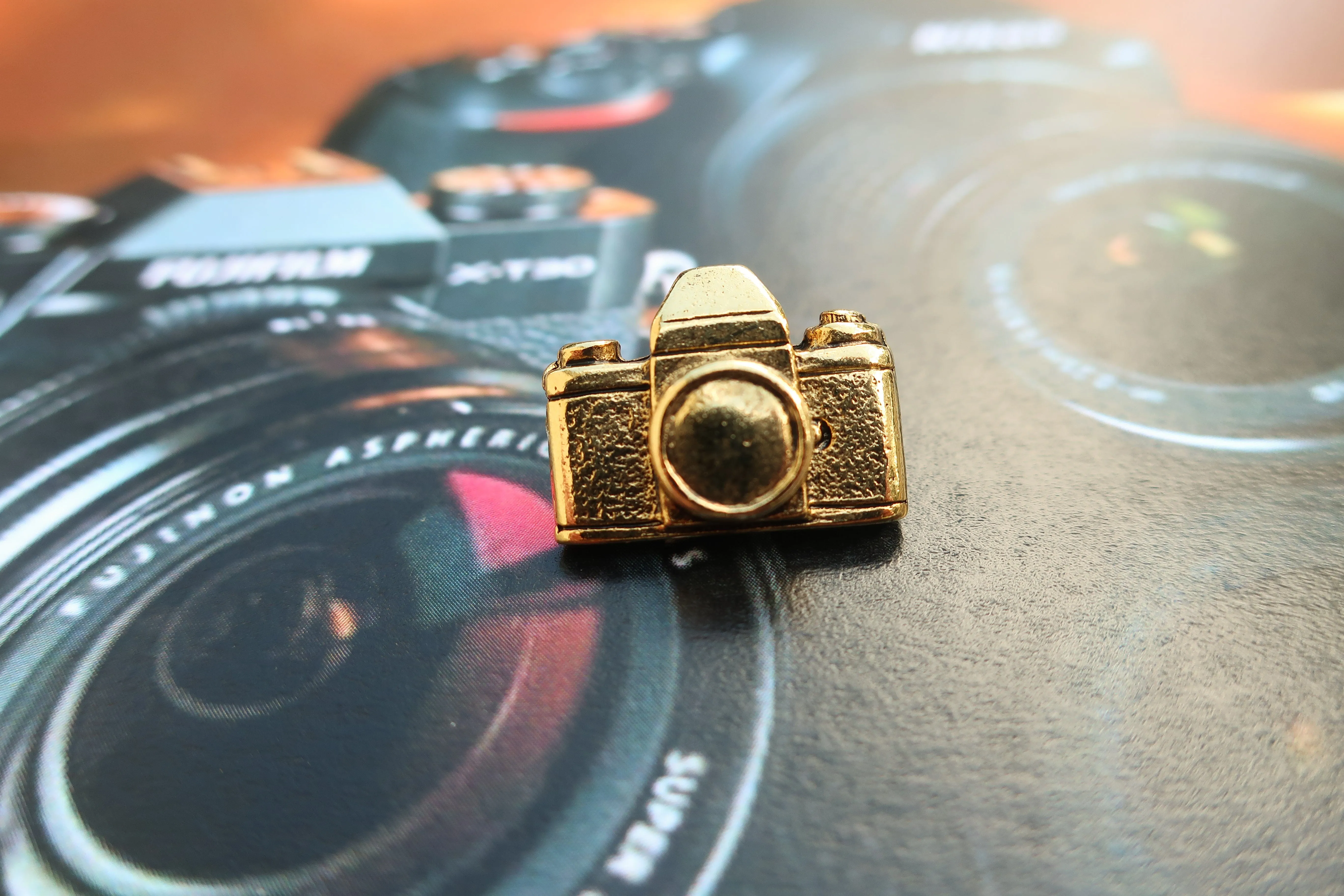 Camera Gold Lapel Pin