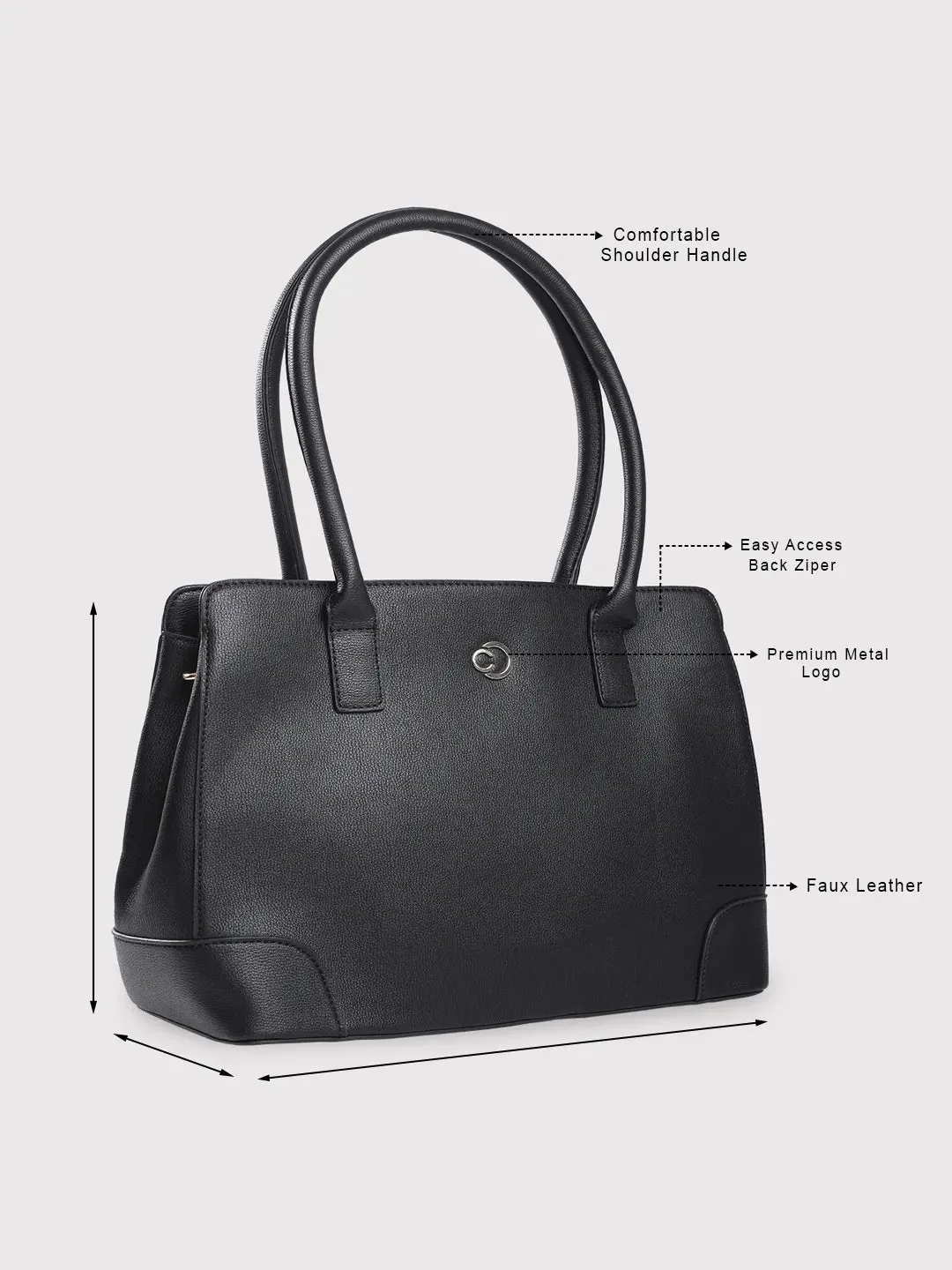 Caprese Milan Satchel Medium Solid Women'S Handbag Black