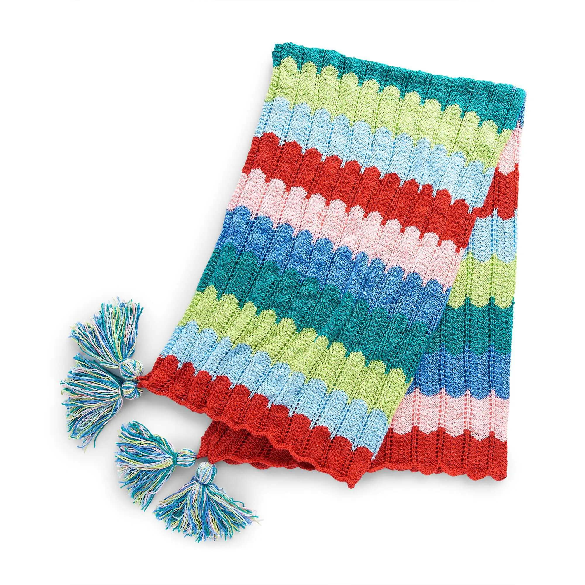 Caron Vibrant Ripples Knit Blanket