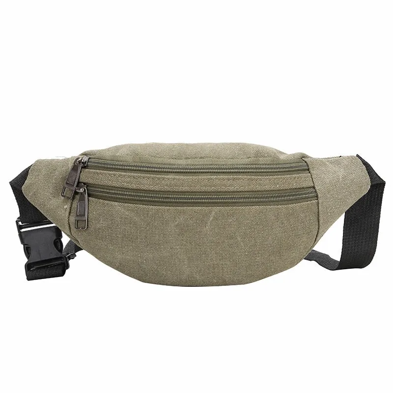 Casual Canvas Waist Bag Unisex Functional Waist Bag