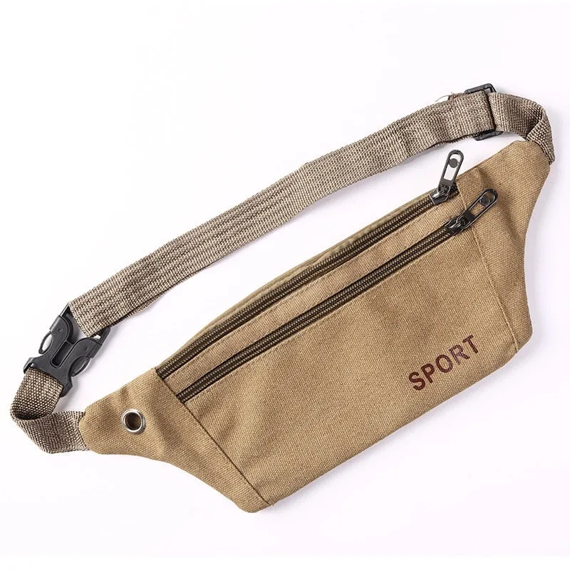 Casual Canvas Waist Bag Unisex Functional Waist Bag