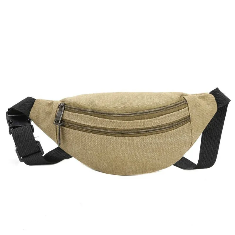 Casual Canvas Waist Bag Unisex Functional Waist Bag