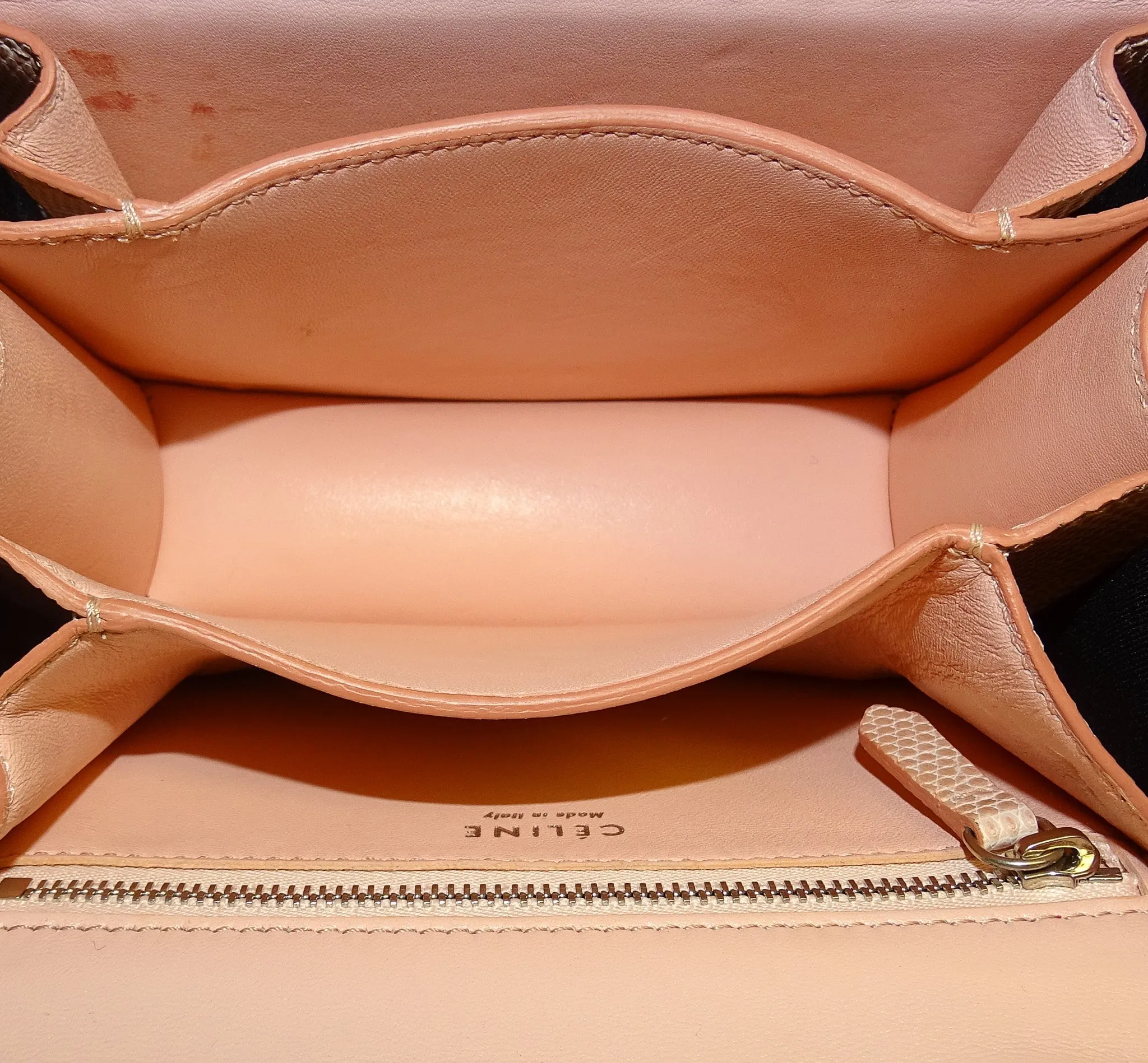 Celine Pink Lizard Small Classic Bag