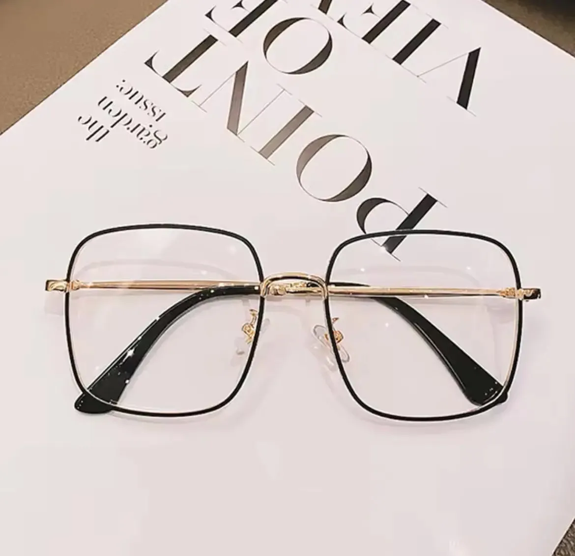 Celine Square Metal Transition Eyeglasses