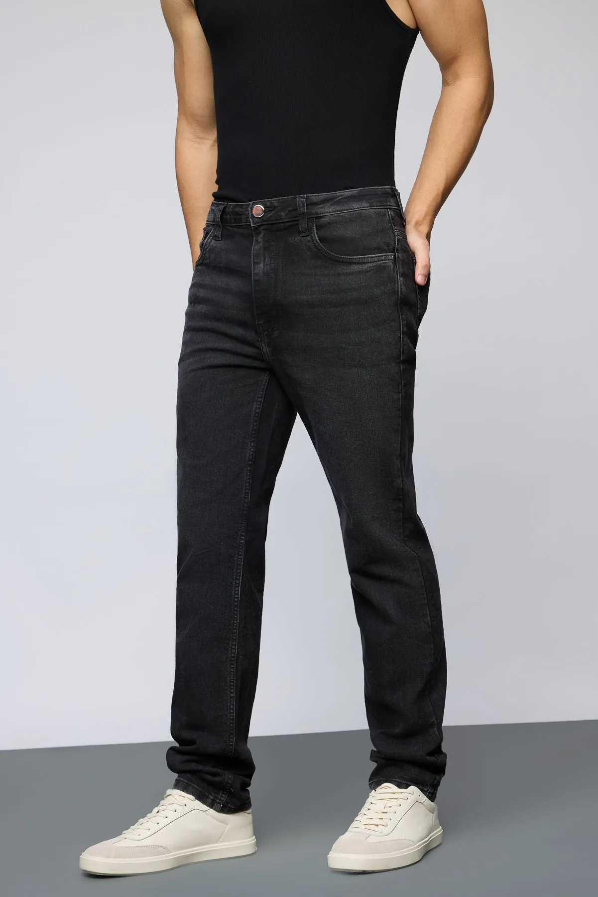 Charcoal Sleek Men's Slim Fit Jeans