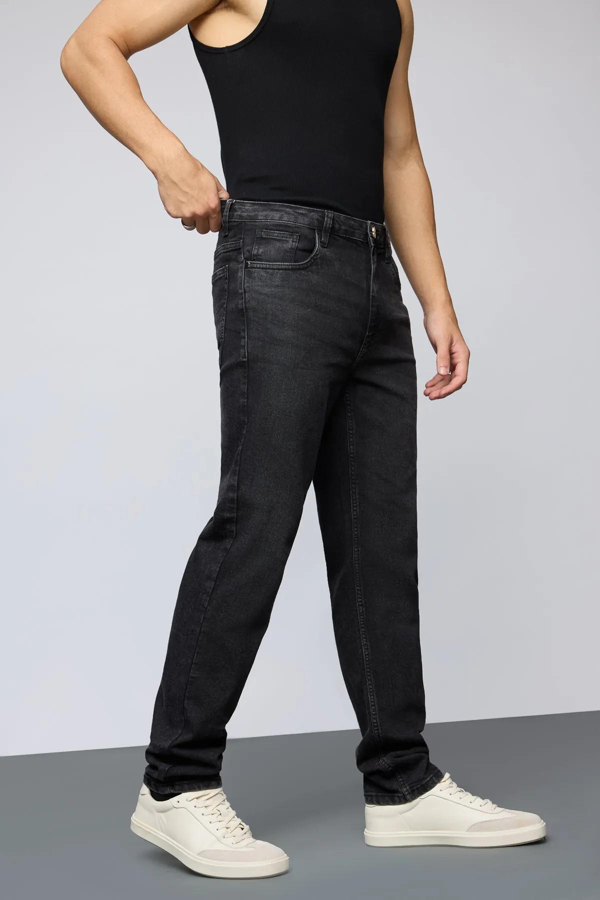 Charcoal Sleek Men's Slim Fit Jeans