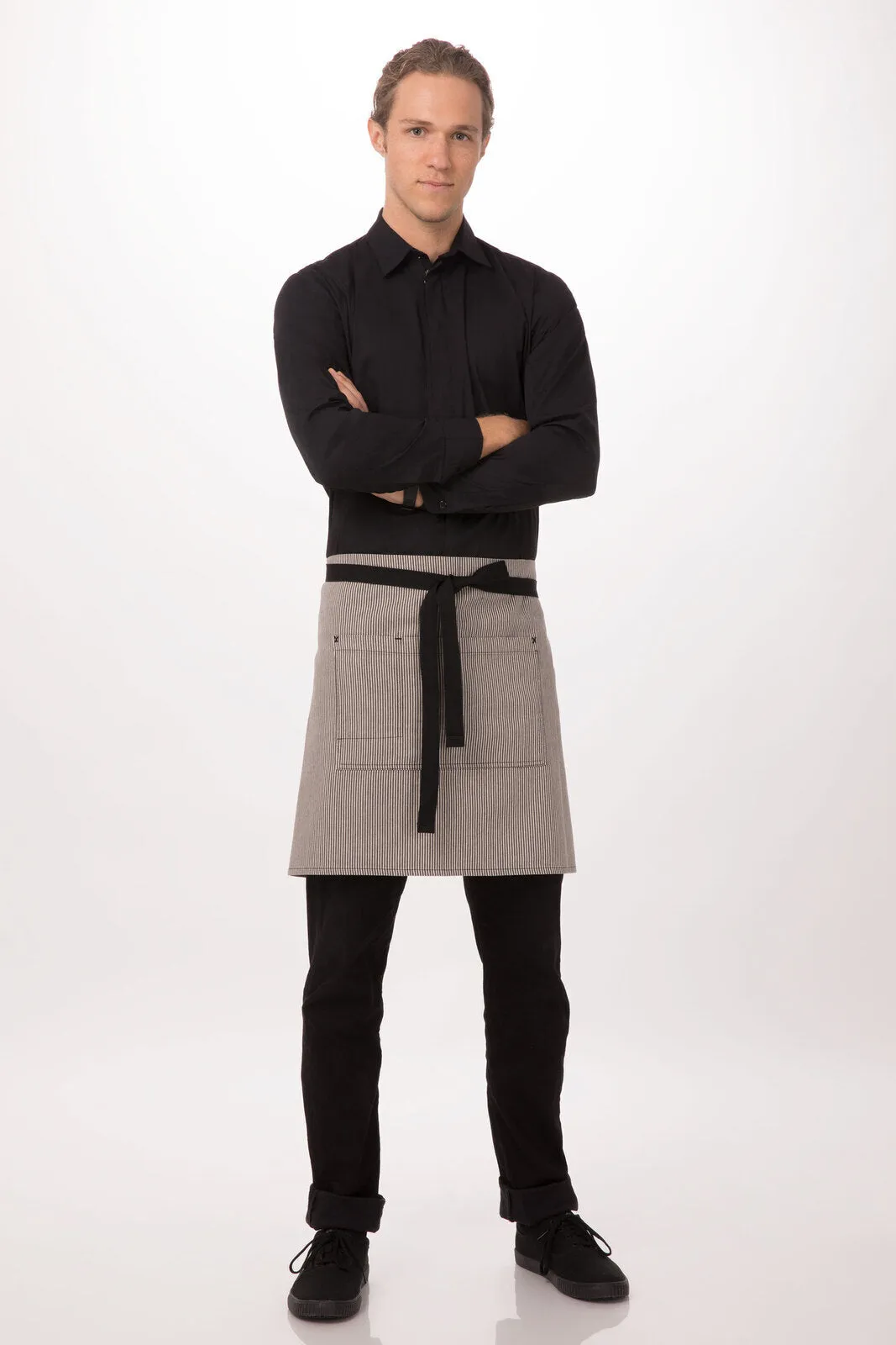 Chef Works Portland Half Bistro Apron- Black