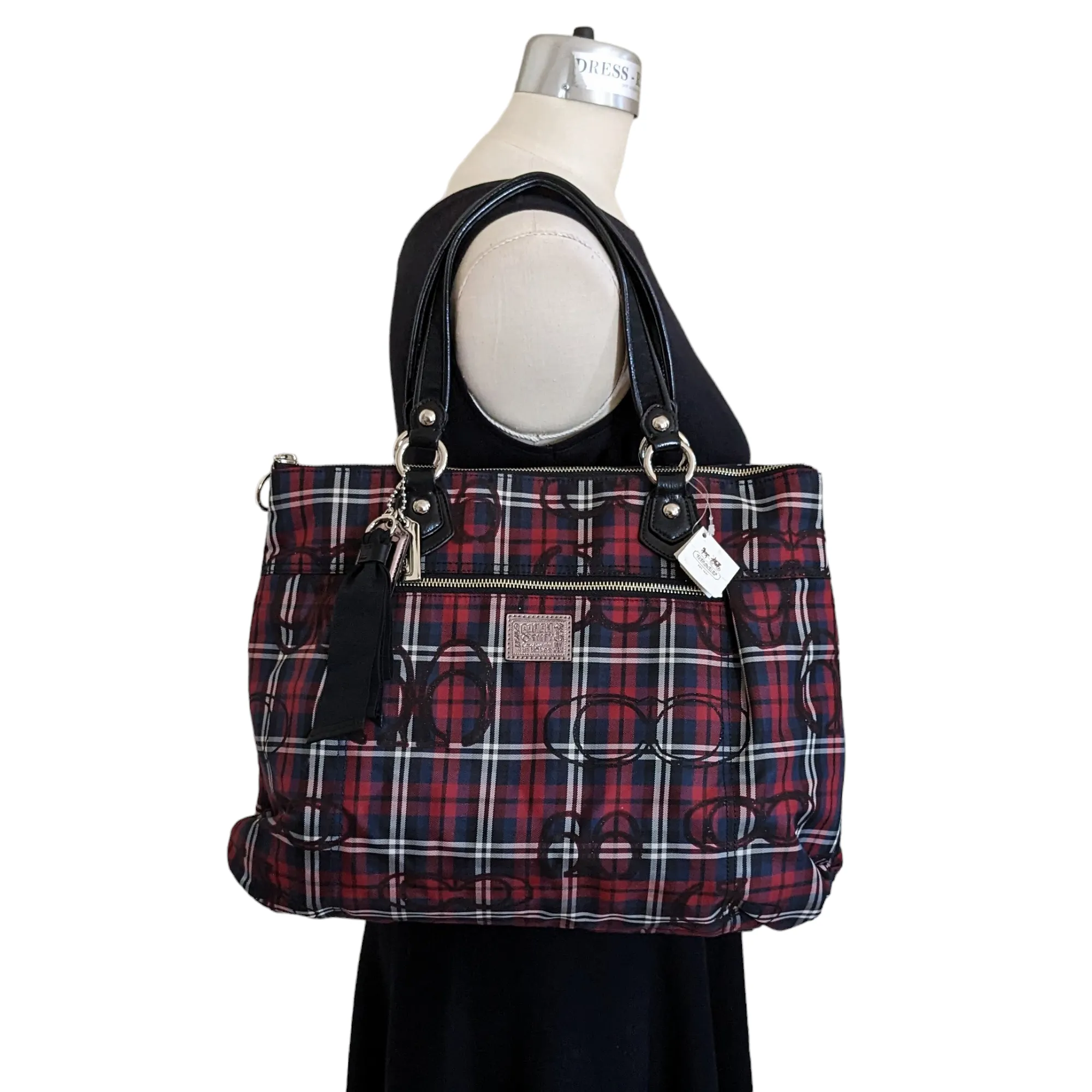 Coach Poppy Glam Tartan Plaid Shoulder Bag