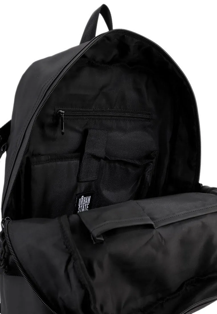 Coated Dry Strap Panel Backpack - Black