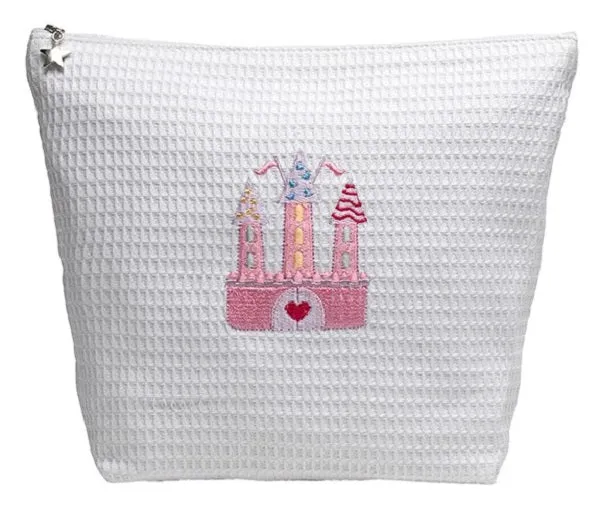 Cosmetic Bag (Large), Waffle Weave - Cinderella's Castle (Pink)