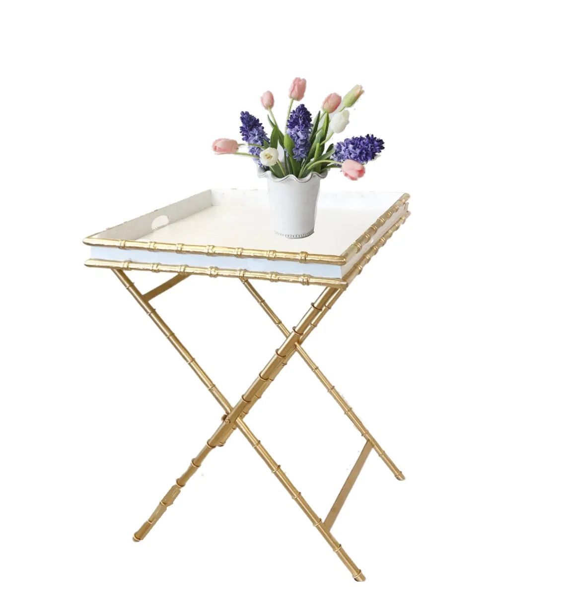 Dana Gibson Bamboo Cocktail Table in White