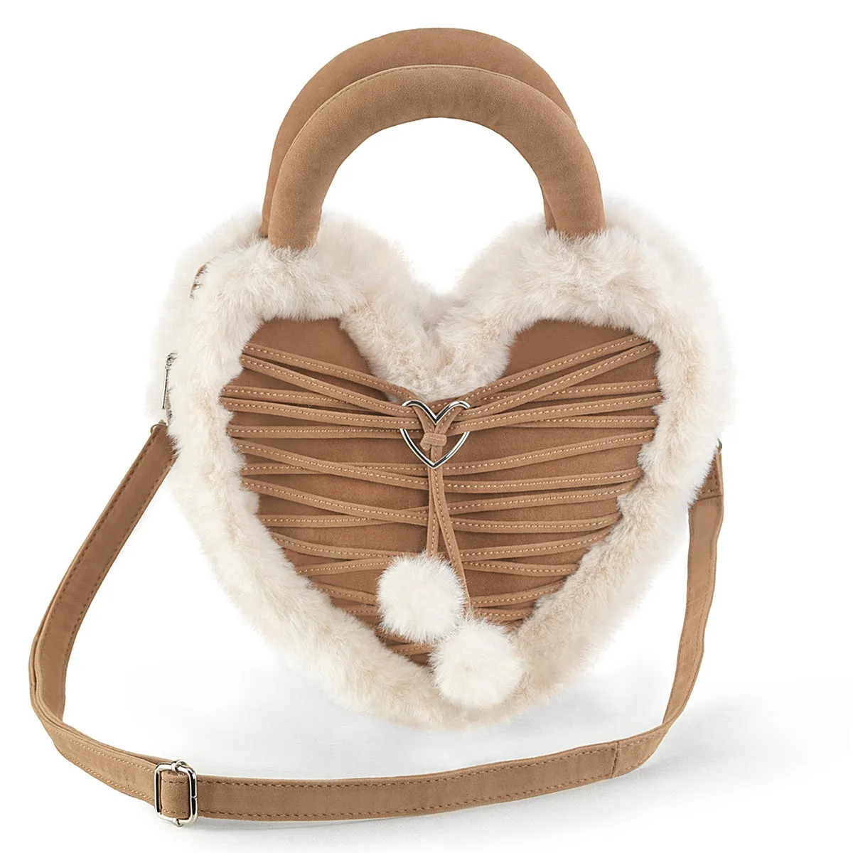 Demonia HB-631 Heart Shaped Purse W/Fur Edges