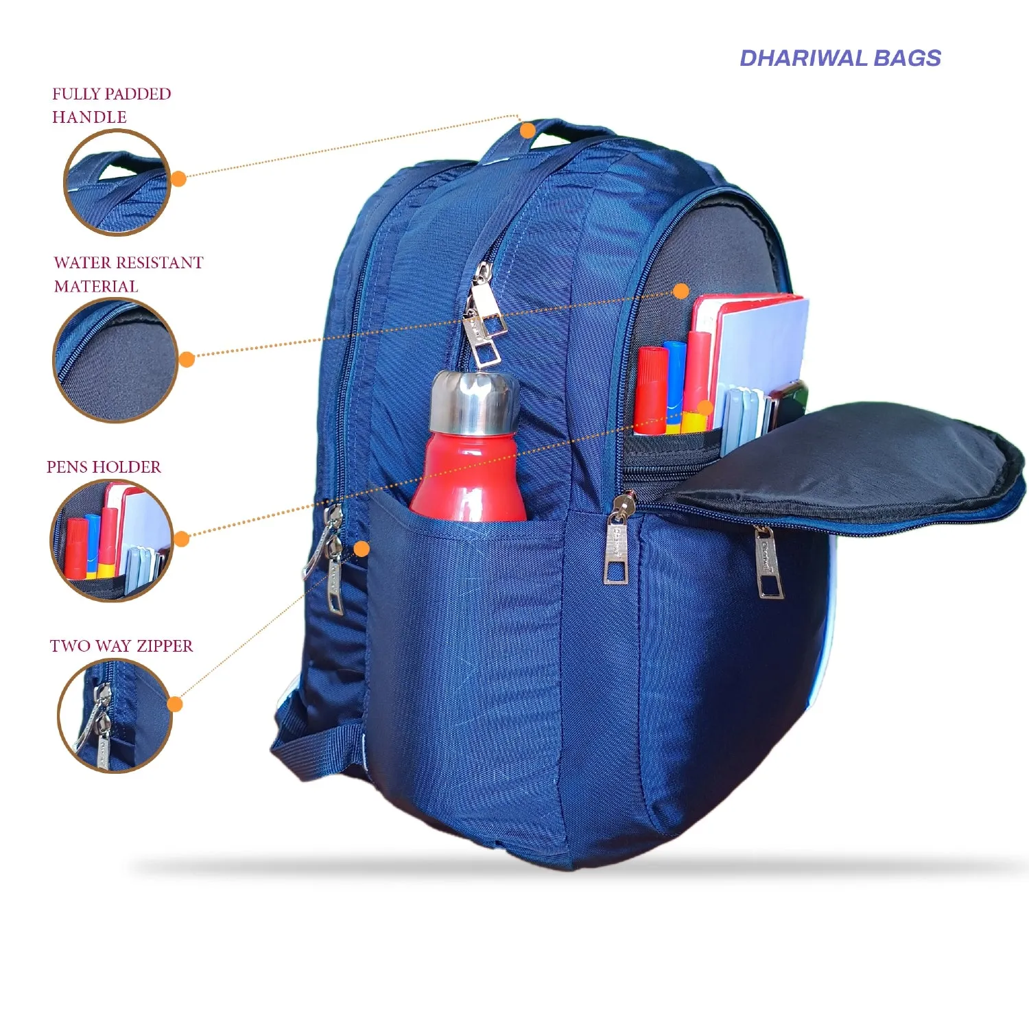 Dhariwal Water Resistant Dual Compartment Backpack 30L BP-206