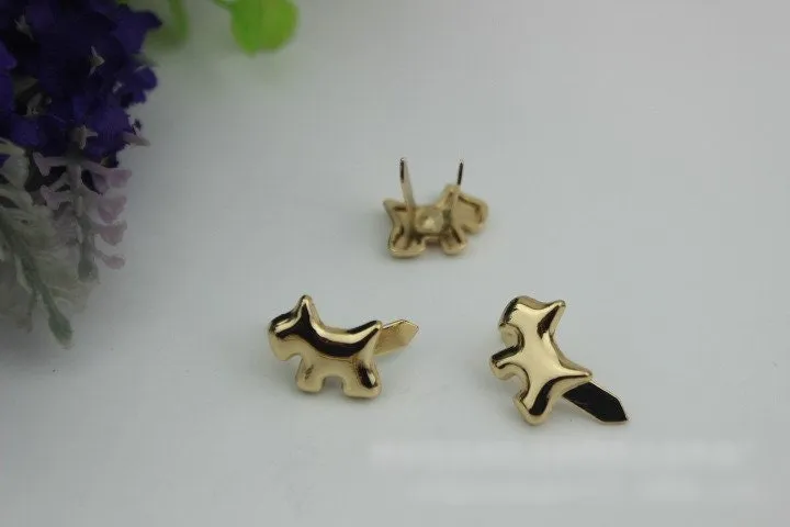 Dog Shaped Purse Label 1/10pcs Bag Hardware Charm Light Gold Handmade Purse Handbag Making Metal Decoration 15mm 5/8" Wholesale Supplies